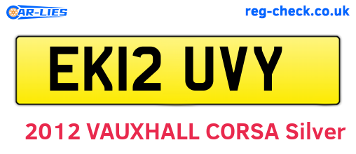 EK12UVY are the vehicle registration plates.