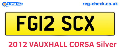 FG12SCX are the vehicle registration plates.