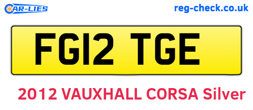 FG12TGE are the vehicle registration plates.