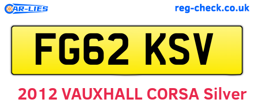 FG62KSV are the vehicle registration plates.