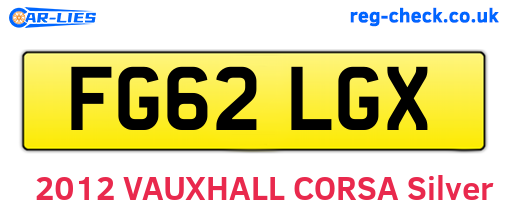 FG62LGX are the vehicle registration plates.
