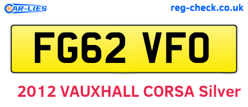 FG62VFO are the vehicle registration plates.