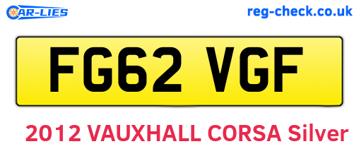 FG62VGF are the vehicle registration plates.