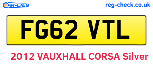 FG62VTL are the vehicle registration plates.