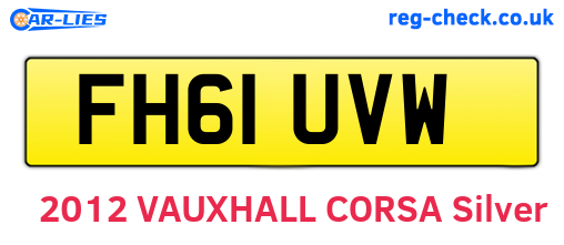 FH61UVW are the vehicle registration plates.