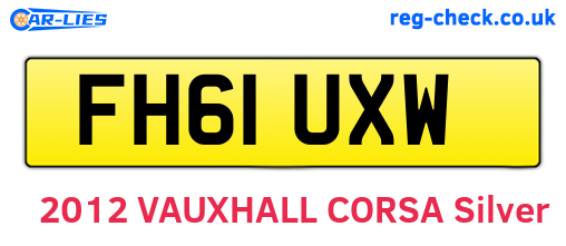 FH61UXW are the vehicle registration plates.