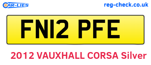 FN12PFE are the vehicle registration plates.
