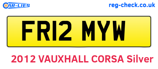 FR12MYW are the vehicle registration plates.