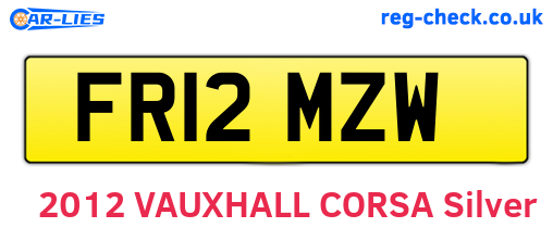 FR12MZW are the vehicle registration plates.