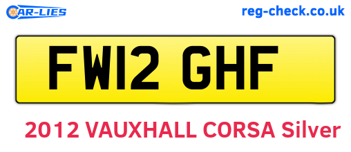 FW12GHF are the vehicle registration plates.