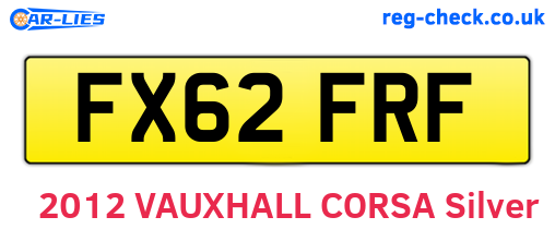 FX62FRF are the vehicle registration plates.