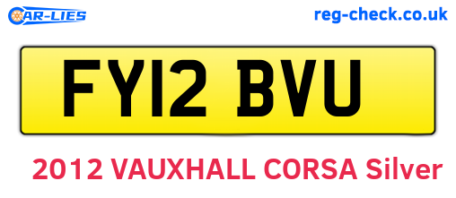 FY12BVU are the vehicle registration plates.
