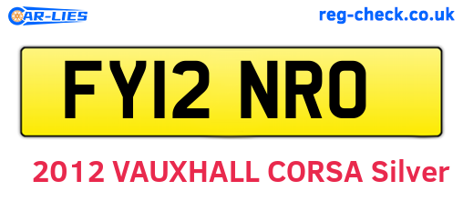 FY12NRO are the vehicle registration plates.