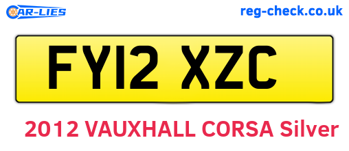 FY12XZC are the vehicle registration plates.
