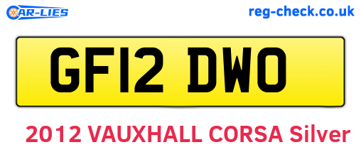 GF12DWO are the vehicle registration plates.