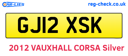 GJ12XSK are the vehicle registration plates.
