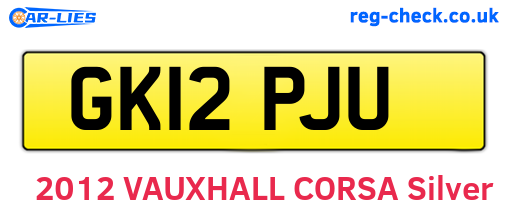 GK12PJU are the vehicle registration plates.