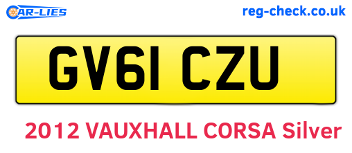 GV61CZU are the vehicle registration plates.