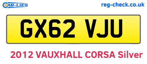GX62VJU are the vehicle registration plates.