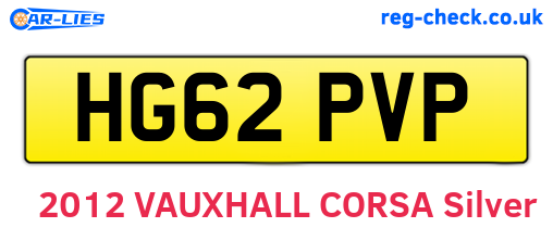 HG62PVP are the vehicle registration plates.