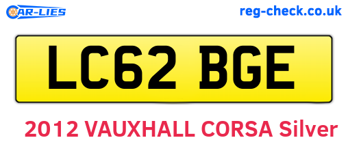 LC62BGE are the vehicle registration plates.