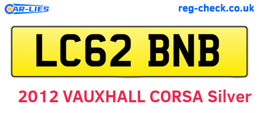 LC62BNB are the vehicle registration plates.