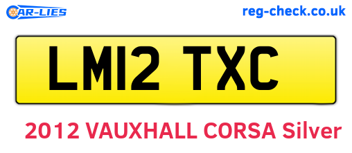 LM12TXC are the vehicle registration plates.