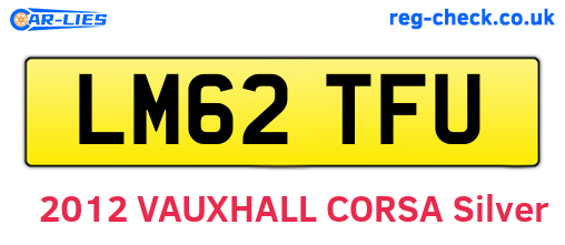 LM62TFU are the vehicle registration plates.