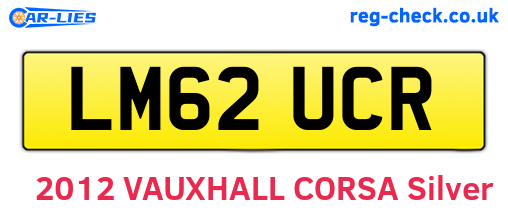 LM62UCR are the vehicle registration plates.