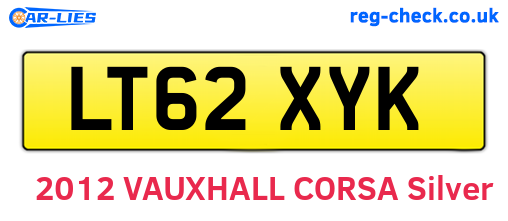 LT62XYK are the vehicle registration plates.