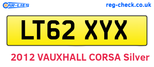 LT62XYX are the vehicle registration plates.