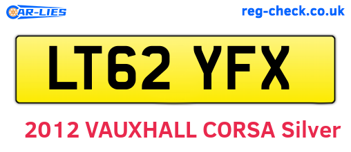 LT62YFX are the vehicle registration plates.