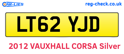 LT62YJD are the vehicle registration plates.