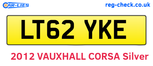 LT62YKE are the vehicle registration plates.