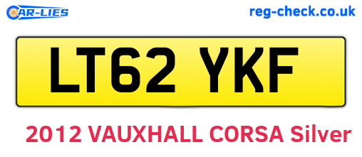 LT62YKF are the vehicle registration plates.
