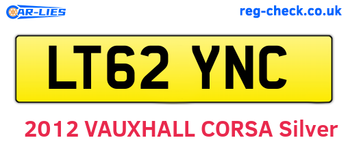 LT62YNC are the vehicle registration plates.