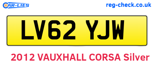 LV62YJW are the vehicle registration plates.