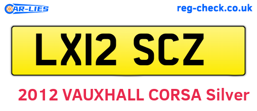 LX12SCZ are the vehicle registration plates.