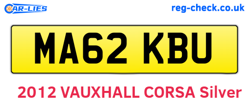 MA62KBU are the vehicle registration plates.
