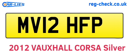 MV12HFP are the vehicle registration plates.