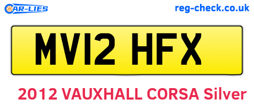 MV12HFX are the vehicle registration plates.
