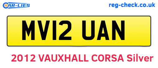 MV12UAN are the vehicle registration plates.