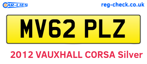 MV62PLZ are the vehicle registration plates.