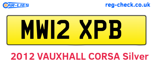 MW12XPB are the vehicle registration plates.