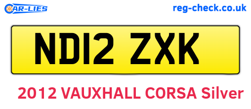 ND12ZXK are the vehicle registration plates.