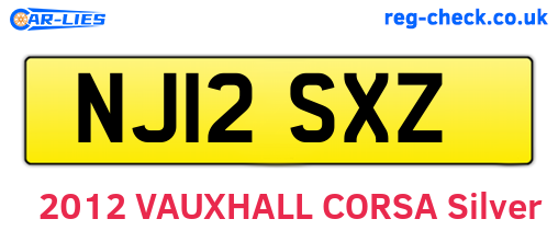 NJ12SXZ are the vehicle registration plates.