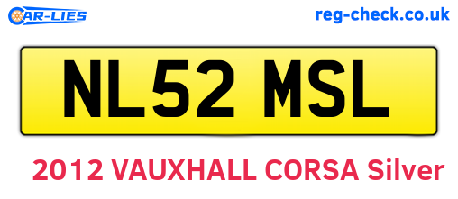 NL52MSL are the vehicle registration plates.