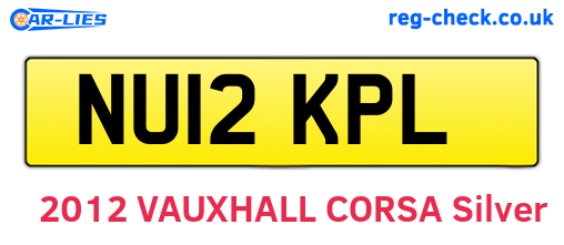 NU12KPL are the vehicle registration plates.