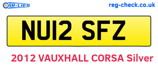 NU12SFZ are the vehicle registration plates.