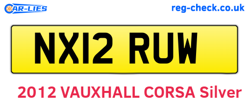 NX12RUW are the vehicle registration plates.